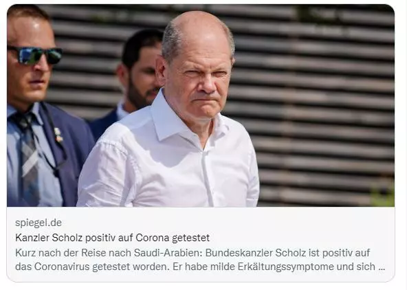 German Chancellor Scholz Tests Positive for New Coronavirus