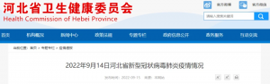 New coronavirus pneumonia outbreak in Hebei Province on September 14, 2022