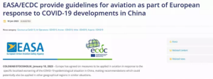 EASA and ECDC issue joint statement: EU agrees on guidelines for inbound flights from China